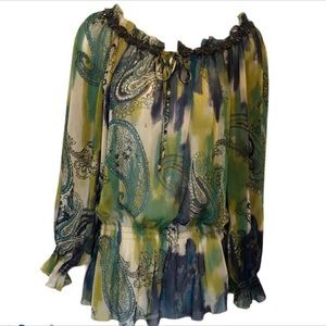 Mushkaby Sienna Rose Sheer Top NWT